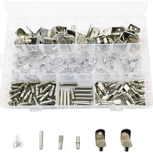 160Pcs Shelf Brackets Support Studs Pegs Metal Pin Shelves Separator Fixed Cabinet Cupboard Furniture Bracket Holder