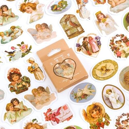 46 pcs/box Angel dream series Decorative Stationery mini Stickers set Scrapbooking DIY Diary Album Journal Stick Lable