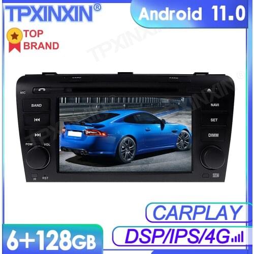6+128G Android 11 For Mazda 3 2003-2009 Car Multimedia Player GPS Navi Audio Stereo Screen DVD Head Unit Tape Recorder