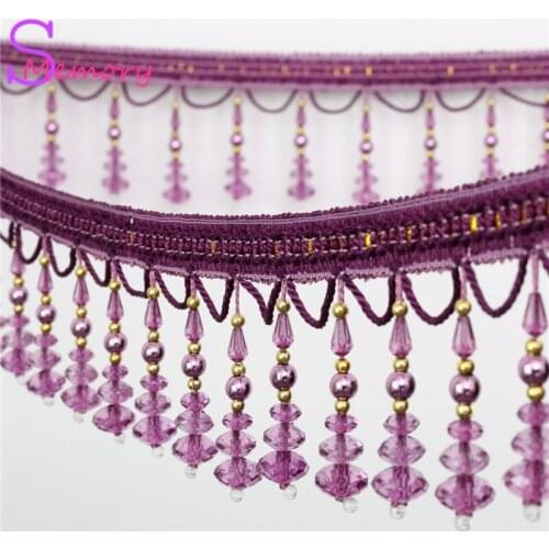 6M Crystal beads Curtain Trim Lace Tassels Europe Curtain Hanging Ball Tie Back Straps Holders Accessories Home Decoration