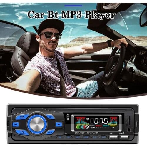 Radio Car 12V 1 DIN Bluetooth-compatible MP3 Player with Hands-free Stereo Voice Control FM Radio Mobile Phone Voice Assistant
