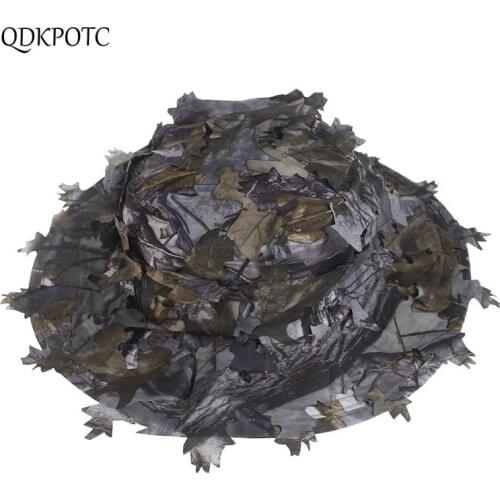 QDKPOTC Outdoor Climbing Quick-drying Bucket Hats Jungle Tree Leaf Camouflage Cap Men Women Leisure Hat 2019 Spring Summer Hot