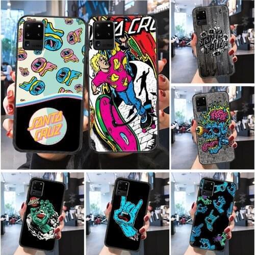Santa Skateboards Cruz Phone case For Samsung Galaxy Note 4 8 9 10 20 S8 S9 S10 S10E S20 Plus UITRA Ultra Frosted black art