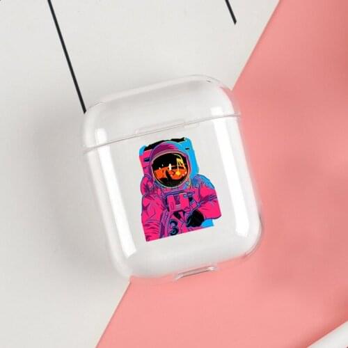Trippy rainbow Astronaut Cases For Apple AirPods 1 2 Case Clear Wireless Bluetooth Earphone Case Protective Shell