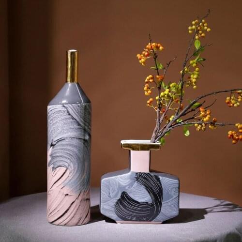 Phnom Penh color painting textured ceramic vase creative home living room flower arrangement dried flowerware ornaments