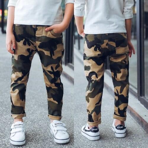 Childrens clothing boys casual pants 2020 spring and autumn new camouflage pants childrens trousers tide
