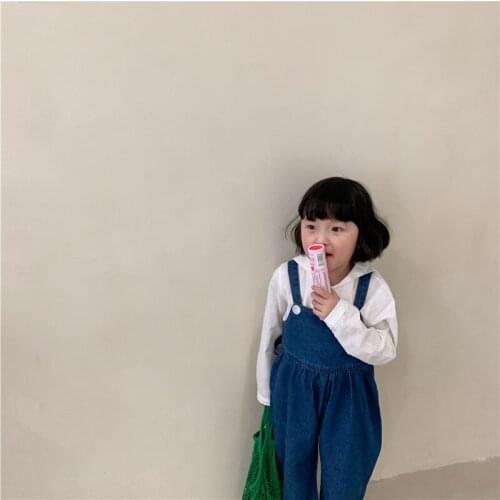 Girls Babys Kids Jean Overalls Pants 2021 Cool Spring Summer Toddler Cotton Beach Trousers Princess Childrens Clothing