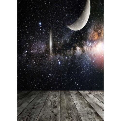 Moon Night Photography Backdrop Wooden Floor Background For Photograph Accessories Child Baby Cloth Background Photo Studio