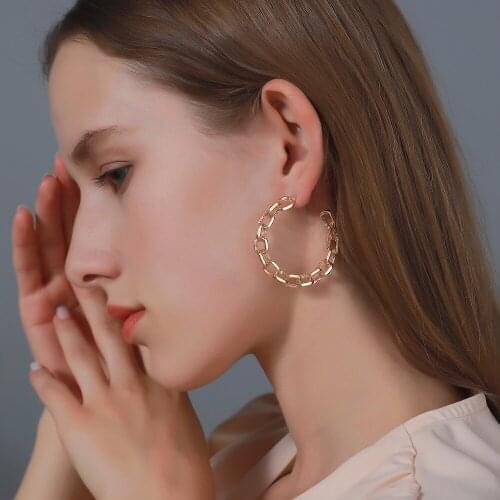 MiFaViPa Geometric Earrings for Women Fashion Party Elegeant Sweet Silver Plated Color Earring Trendy Link Chain Shaped Earrings