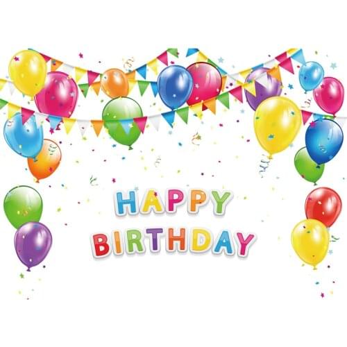 HUAYI Backdrop Background cloth/vinyl For Children Birthday Party Photoshoot Pictures Girl Boy Cute Colorful Balloons MZ-1025