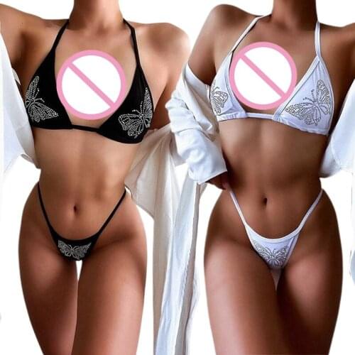 KLV Swimwear With Rhinestones