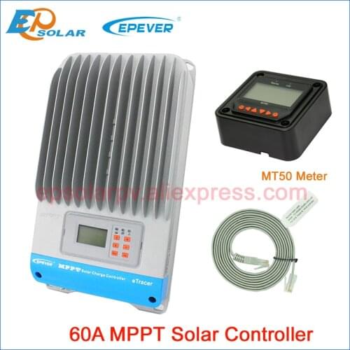 EPEVER eTracer 60A 48v MPPT solar charger controller regulator 12v 24v 36v 48v auto work with max pv voc 200v input ET6420BND