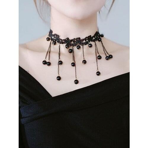 Korean version of the trend of fashion and simple personality ins clavicle chain lace fairy skirt Mori necklace