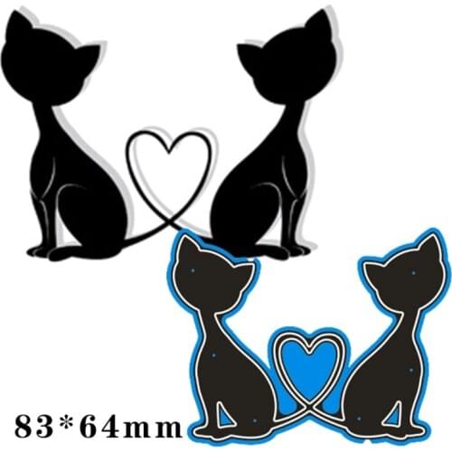 Cats Metal Cutting Dies Stencil Scrapbooking DIY Album Stamp Paper Card Emboss
