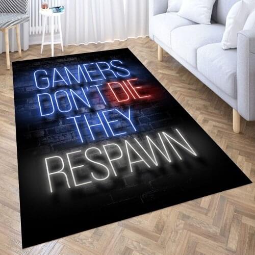 Gamers quotes quote Carpet for Living Room 3D Anime Cartoon Rug Gamer Teen Room Bedside Lounge Rug Kids Children Floor Mats