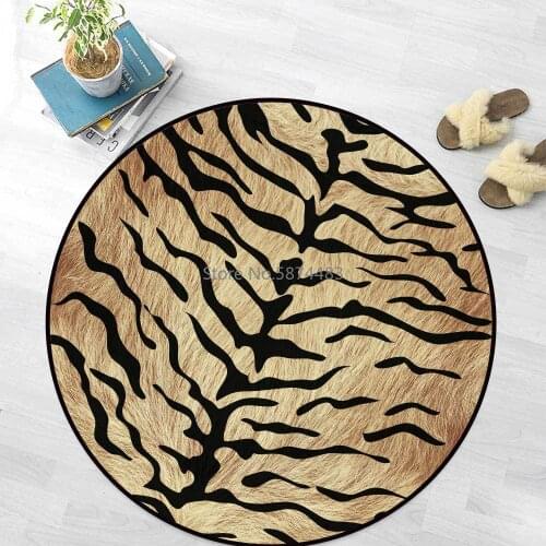 Fashionable Modern Imitation Tiger Leather Pattern Living Room Bedroom Hanging Basket Chair Round Floor Mat