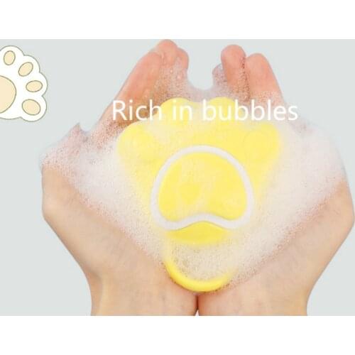 Cartoon Cat Paw Baby Shower Brush Fast Foaming Silicone Scrubbing Artifact Full Body Massage Spa Brush Bathroom Accessory