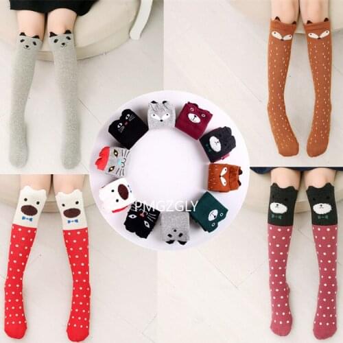 Cartoon Kids Socks Girls long Socks Cotton Knee High Leg Warmers Socks Long Tube Princess Childrens Knee Socks Kid Dance Sock