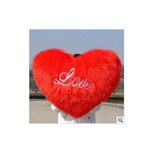 Stuffed plush 55x35cm red love heart plush toy soft throw pillow gift w1672