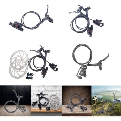 MTB Bicycle Hydraulic Disc Set Brake Front & Rear Brake Calipers Lever Conversion fit for 25MM Handlebar Universal Bike