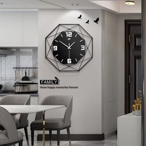Nordic minimalist geometric wall art clock living room wall hanging creative personality light luxury home clock decoration