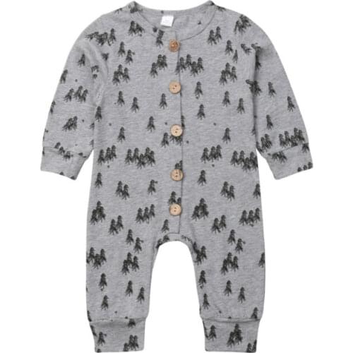 Autumn Newborn Baby Kids Boys Girls Infant Long Sleeve Romper Jumpsuit Playsuit Cotton Outfit Set