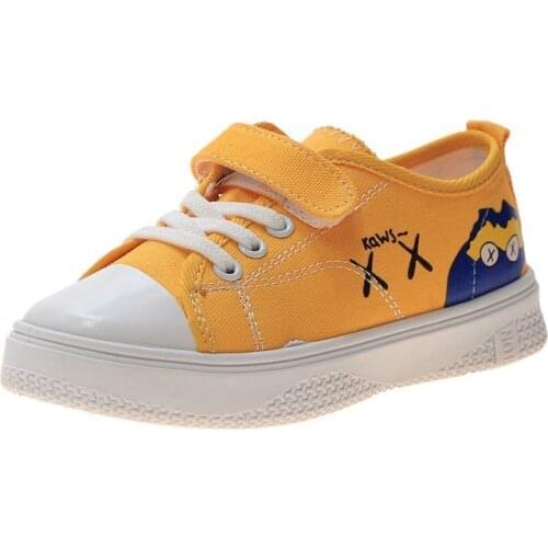 Boys and Girls Canvas Shoes 2021 Spring Autumn New Breathable Cartoon Childrens Shoes School Kids Canvas Shoes All Match 27-36