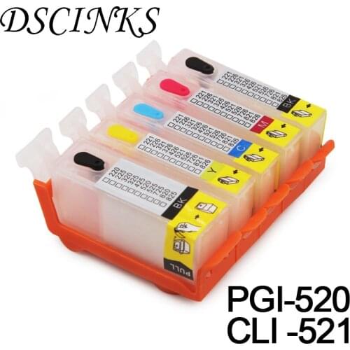 PGI-520 CLI-521 Refillable Ink Cartridge for Canon IP3600 IP4600 IP4700 MP540 MP550/560 MP620/630/640 MP980/990 MX860/870 Europe