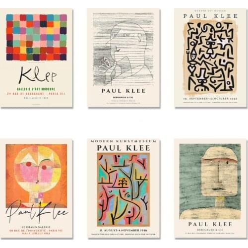 Paul Klee Classic Abstract Style Posters Modern Decoration Watercolor Painting Exhibition Canvas Prints Wall Art Pictures Decor