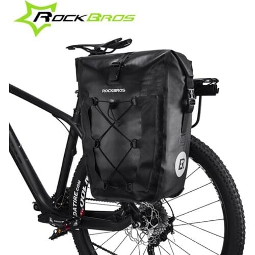 ROCKBROS Waterproof Bicycle Bag 27L Travel Cycling Bike Bag Rear Rack Tail Seat Trunk Bags Pannier MTB Mountain Bike Accessories