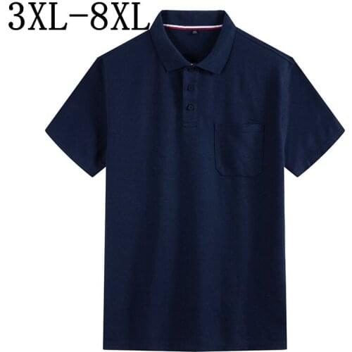 Size 8XL 7XL 6XL 5XL 2019 New Summer Business Polo Shirt Men Breathable Short Sleeve Camisa Polo Top Quality Male Polo Shirts