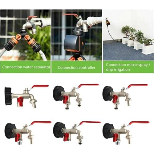 Garden IBC Tank Adapter Hose Connector Fine Thread Water Faucet Ball Fitting Kit