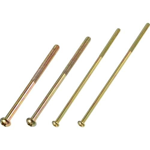 Uxcell 5pcs M4 Male Thread Phillips Pan Head Bolt Screw 65mm-120mm for Double Bed Furniture TV Rack Wall Hanging