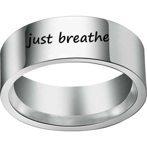Inspirational Ring Dream Love Faith Fight Just Breathe Rings Positive Healthy Life DROP SHIPPING YLQ6580