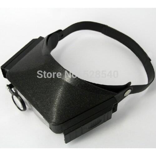 1PCS MG81007 1.5X, 2.3X, 3.7X, 4.8X Headset Magnifier with 2LED lights Free shipping