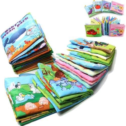 10pages Retail Baby Toys Kids Early Dducation Development Cloth Books Infant Colorful Educational Unfolding Activity Book