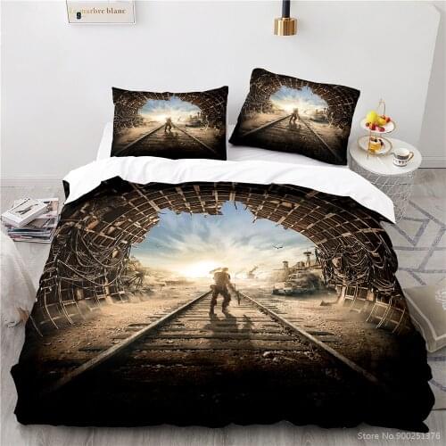 2/3pcs Metro Exodus 3D Game Printed Quilt Cover / Duvet Cover Set Twin Full Queen King Size Bedding Set for Home Bedroom Decor