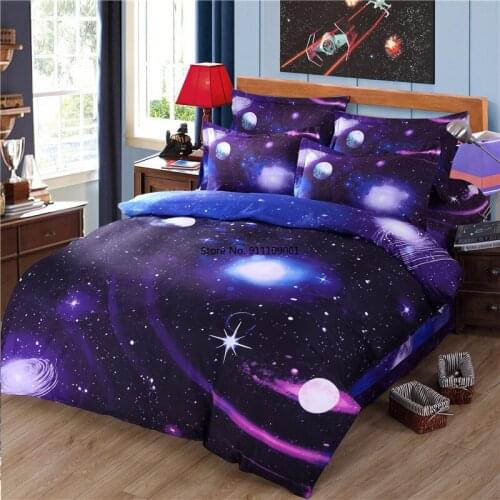 2-3 Pcs Beautiful Milky Way Starry Sky 3D Duvet Cover Set Luxury Bedding Set Childrens Bed Linen Personality Bed Set Double Bed
