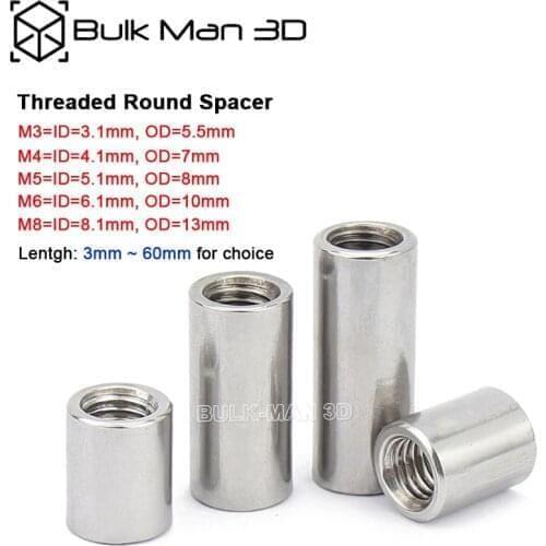 20pcs/Lot M3/M4/M5/M6/M8 Aluminium Threaded Round Spacers Flat Washer Bushing Gasket Spacer Sleeve Standoffs