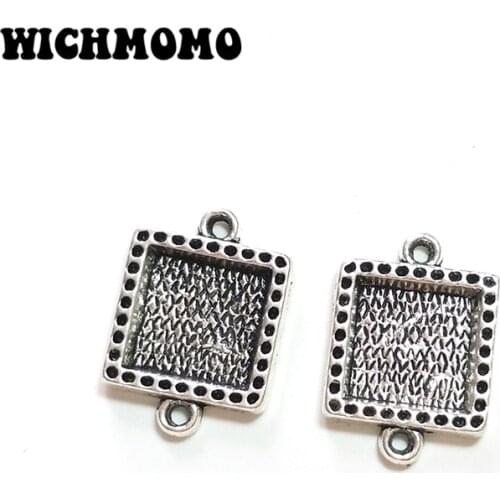 2019 Fashion 5pieces 27*19MM Retro Zinc Alloy Square Charms Pendants Connector Linker for DIY Jewelry Bracelet Accessories