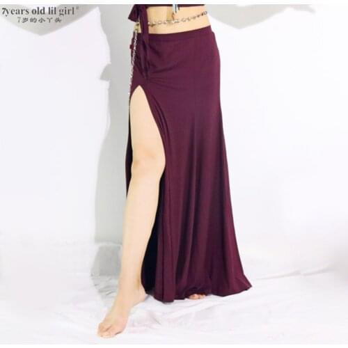 7years Old Lil Girl 2021Fashion Women 2 Pcs Belly Dancing Costumes Top Hypotenuse Skirt EMM01