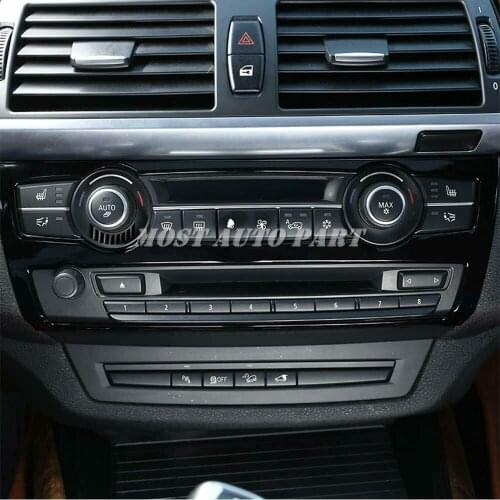 Black ABS Plastic Interior Console A/C Air Conditioning knobs Cover Trim For BMW X5 X6 E70 E71 2008-2013 1pcs Car Decoration