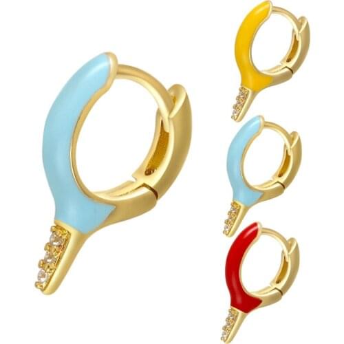 CZ Zirconia Multicolor Cone Stud Earrings for Woman Men Micro Pave Crystal Fashion Geometric Punk Gothic Jewelry Gifts