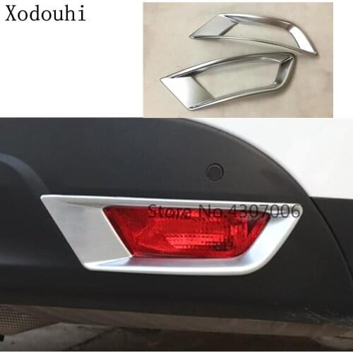 Car Detector ABS Matte Cover Trim Back Tail Rear Fog Light Lamp Frame Stick For Jaguar F-PACE F Pace 2016 2017 2018 2019 2020