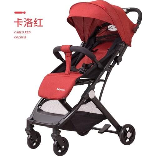 New High View Baby Stroller Four-wheel Childrens Folding Trolley Lying Down Sitting Light Small Boarding