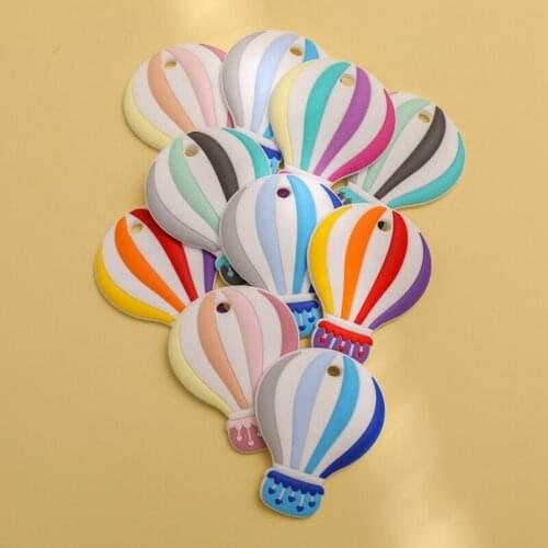 Lets make1pc Silicone Baby Hot Air Balloon Teether Colorful DIY Pacifier Chain Necklace BPA Free Baby Baby Teething Accessories