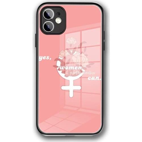 Feminist Feminism Power Phone Case Tempered Glass For iPhone 12 Pro Max Mini 11Pro XR XS MAX 8 X 7 6S 6 Plus SE 2020 phone case