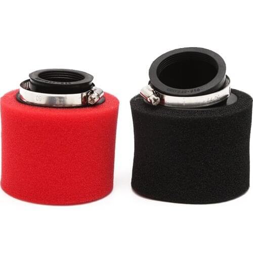 32mm 35mm 38mm 42mm 45mm 48mm Bend Elbow Neck Foam Air Filter Sponge Cleaner Moped Scooter Dirt Pit Bike Motorcycle RED Kayo BSE