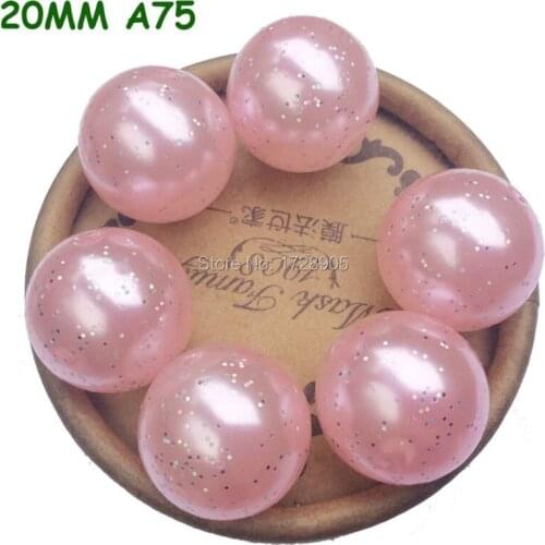 Imitation pearls loose abs pearls colored pearls bubblegum chunky 20mm 120pcs Acrylic Pearl Powder Bead for Christmas Decoration
