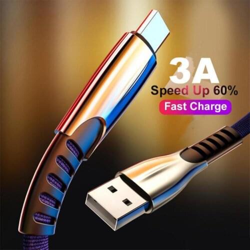 3A Zinc Alloy Typec Lightning Micro USB Data Cable Cord Fast Charging Cable For Iphone 11 10 USB Cable Forones USB Charger Cord